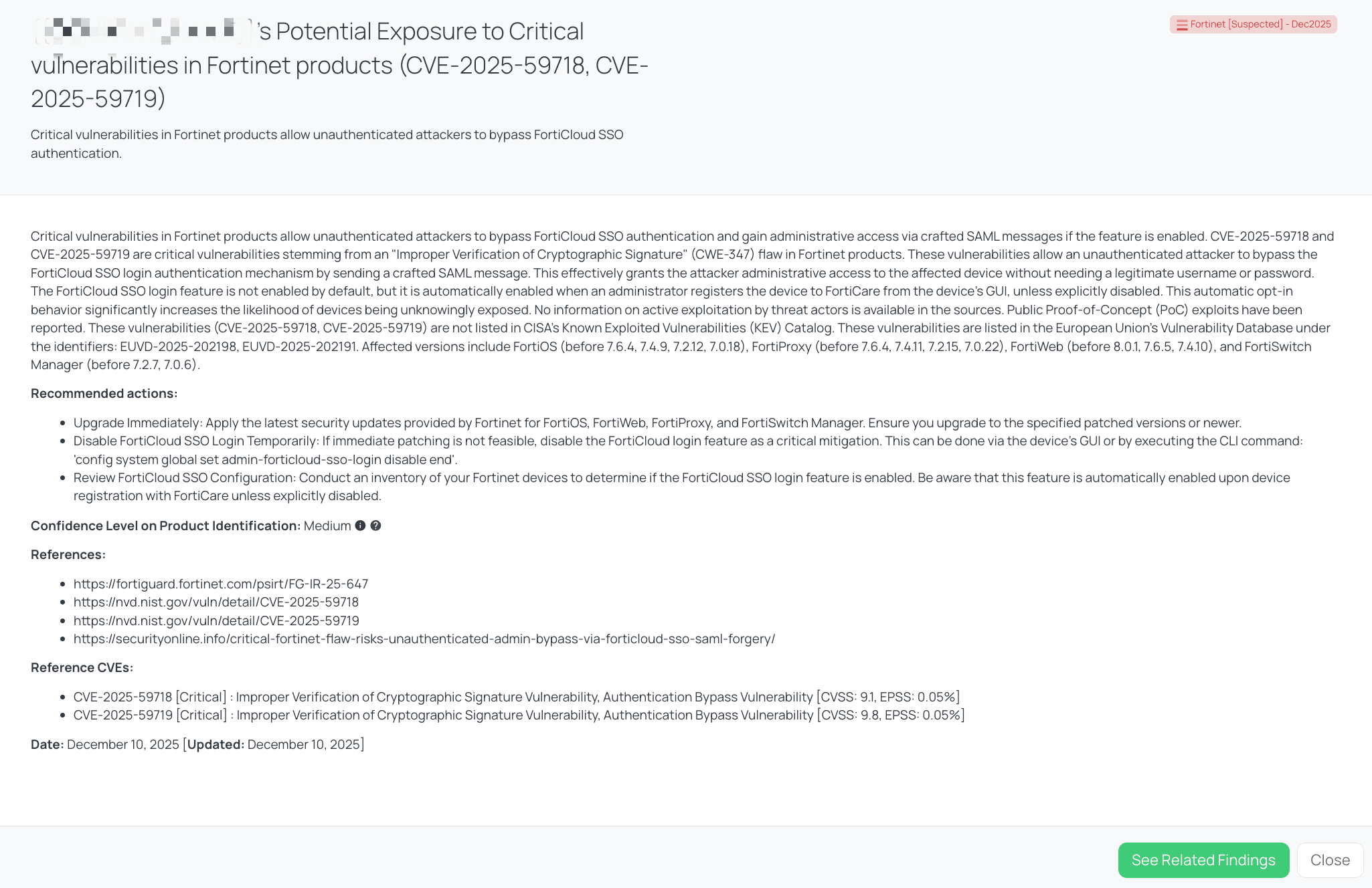 Fortinet [Suspected] - Dec2025