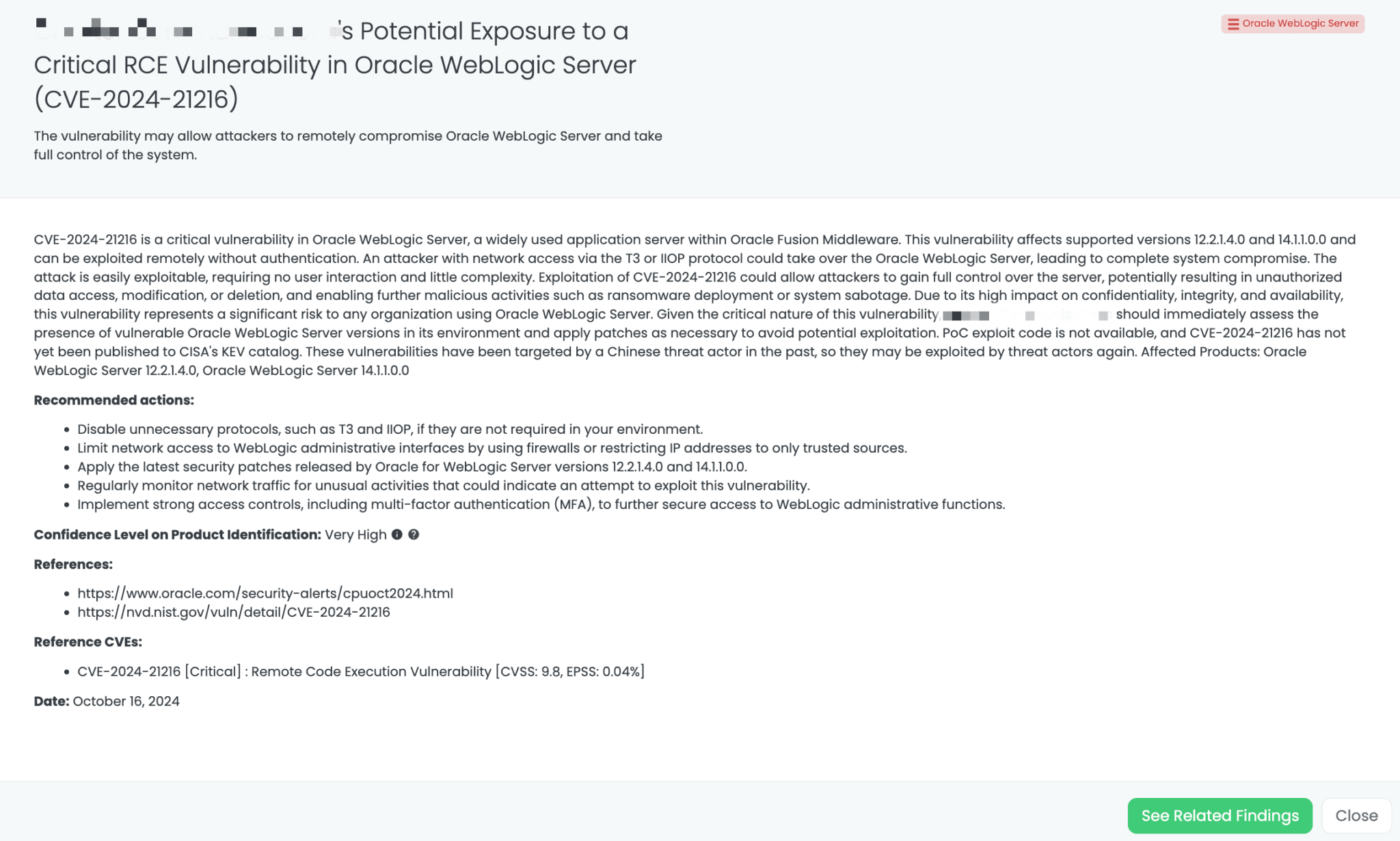 Black Kite’s Oracle WebLogic Server FocusTagTM details critical insights on the event for TPRM professionals.